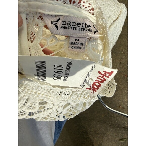 Nanette Lepore white lace sleeveless top Medium . NWT - Picture 11 of 14